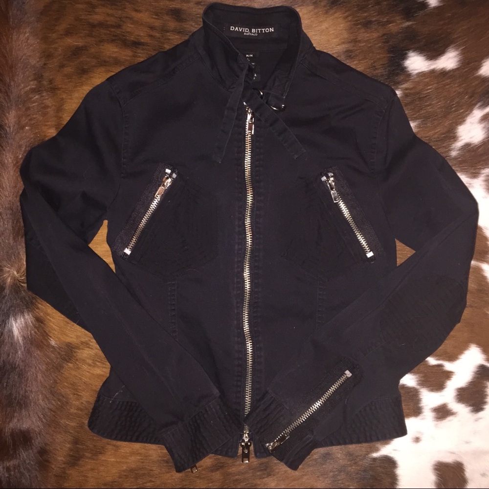 David Bitton Buffalo Black Moto Jacket